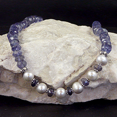 iolite and pearl necklace