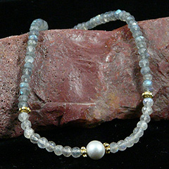 labradorite and pearl necklace