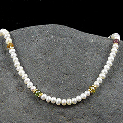 pearl and tourmaline necklace