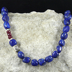 lapis and garnet necklace