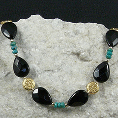 sleeping beauty turquoise and onyx necklace